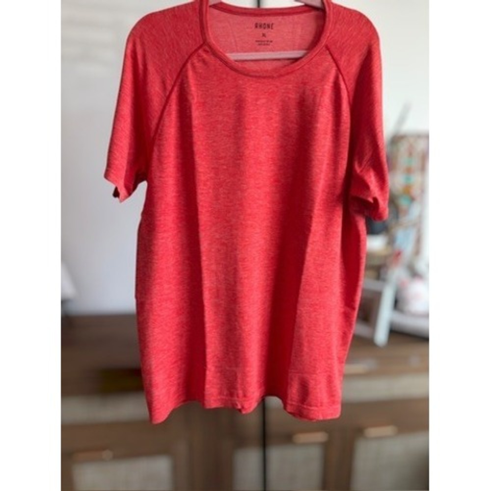 Rhone Short Sleeve Crew Neck Performance T-Shirt Red Orange Men's Size XL